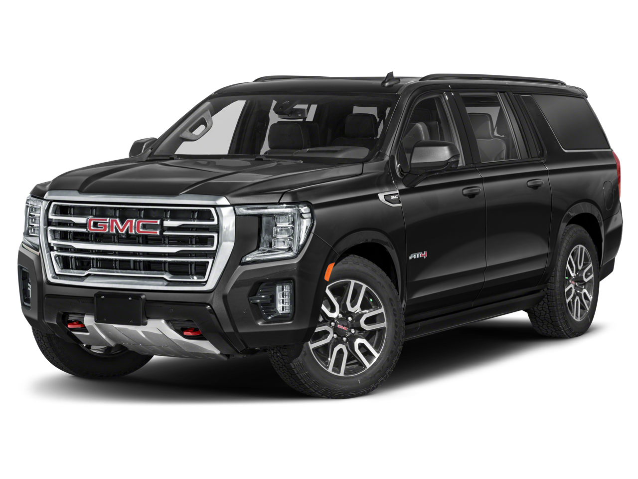 2022 GMC Yukon XL AT4 in White Frost Tricoat — front three-quarter view