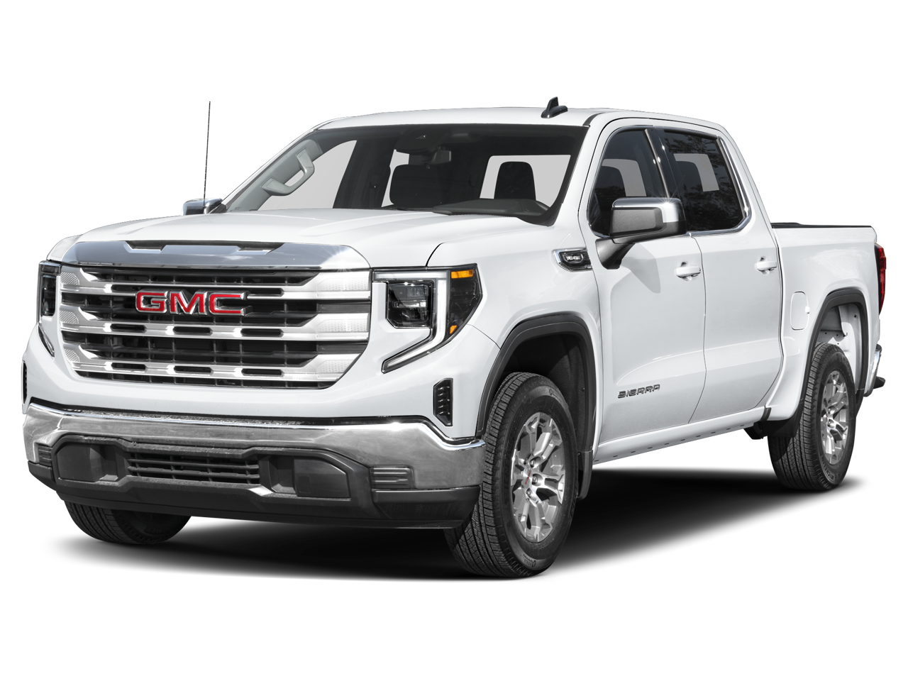 2026 GMC Sierra 1500 SLE in Summit White — front three-quarter view