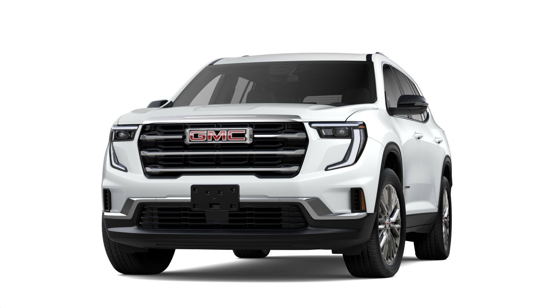 2026 GMC Acadia Elevation in Summit White — front three-quarter view