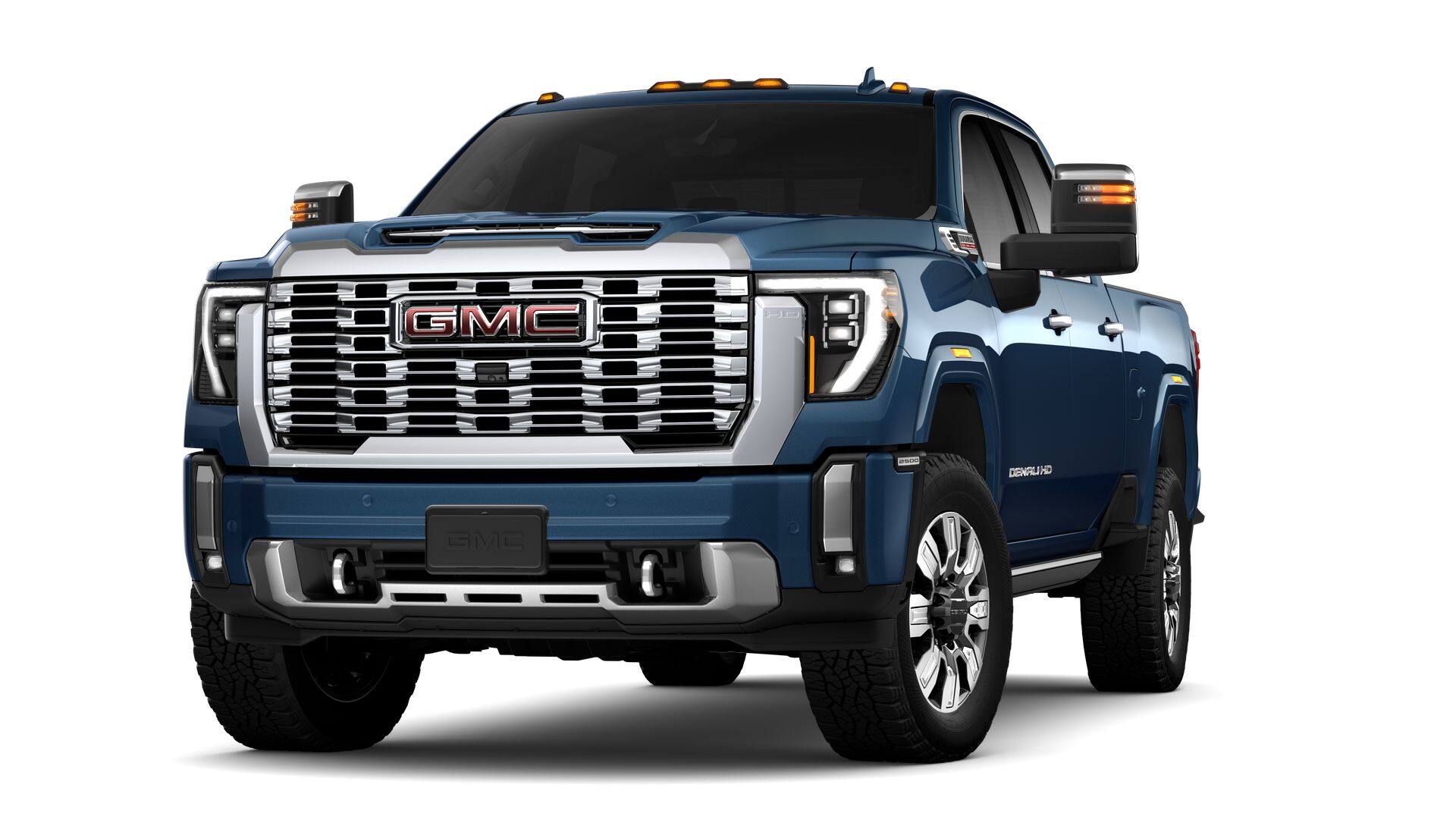2026 GMC Sierra 2500 HD Denali in Downpour Metallic — front three-quarter view