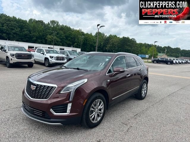 2022 Cadillac XT5 Premium Luxury in Rosewood Metallic — front three-quarter view